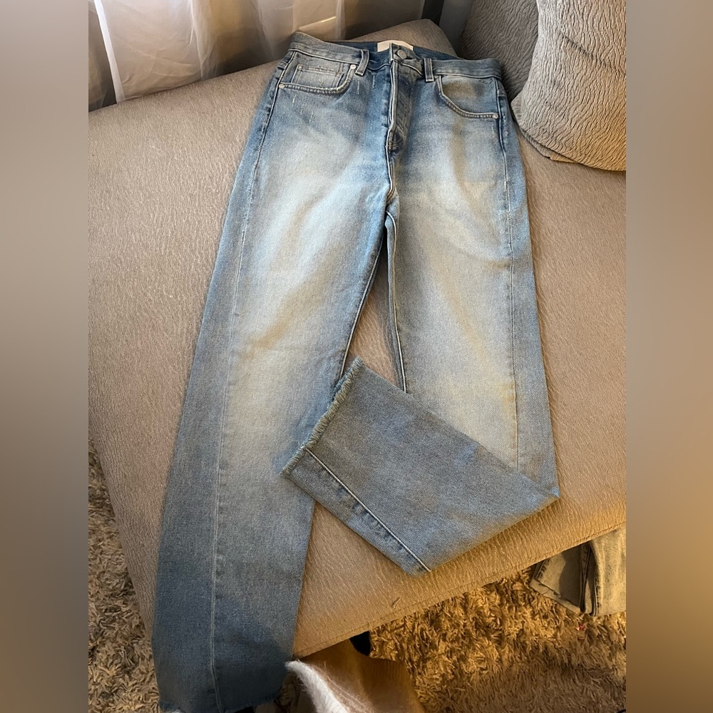 CQY Women’s Denim Blue Straight Jeans